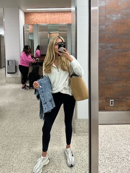 En route to Park City ✈️

Sizes worn here:
Half zip- XS (TTS)
Leggings - XS (TTS, I buy the 26 inch version and I’m 5’6 height)
Shoes - 9 (TTS)

#LTKTravel #LTKActive