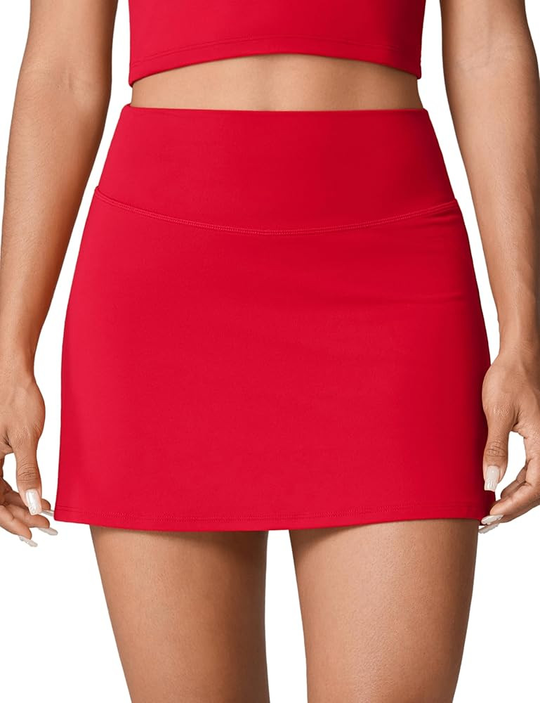 Hugcurve Tennis Skirts for Women with Inner Pockets High Waisted Athletic Skorts for Running Golf... | Amazon (US)