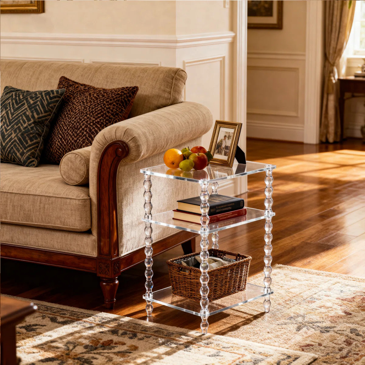 Modern Acrylic Side Table, 3-tier Clear End Table, Bedside Clear Nightstand Table For Living Room... | Wayfair North America