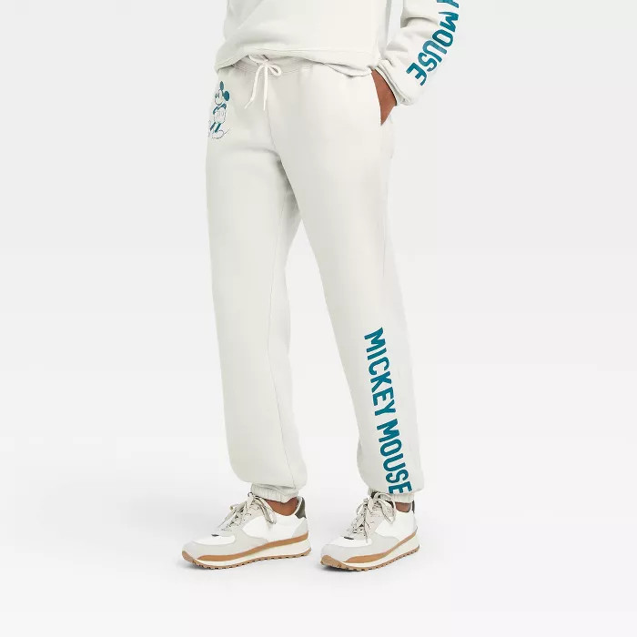 Women's Disney The One and Only Mickey Mouse Graphic Jogger Pants - Light Gray | Target