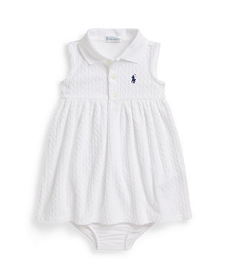 Polo Ralph Lauren Baby Girls' Mini-Cable Short-Sleeve Polo Dress and Bloomers, 2-Piece Set - Macy... | Macy's
