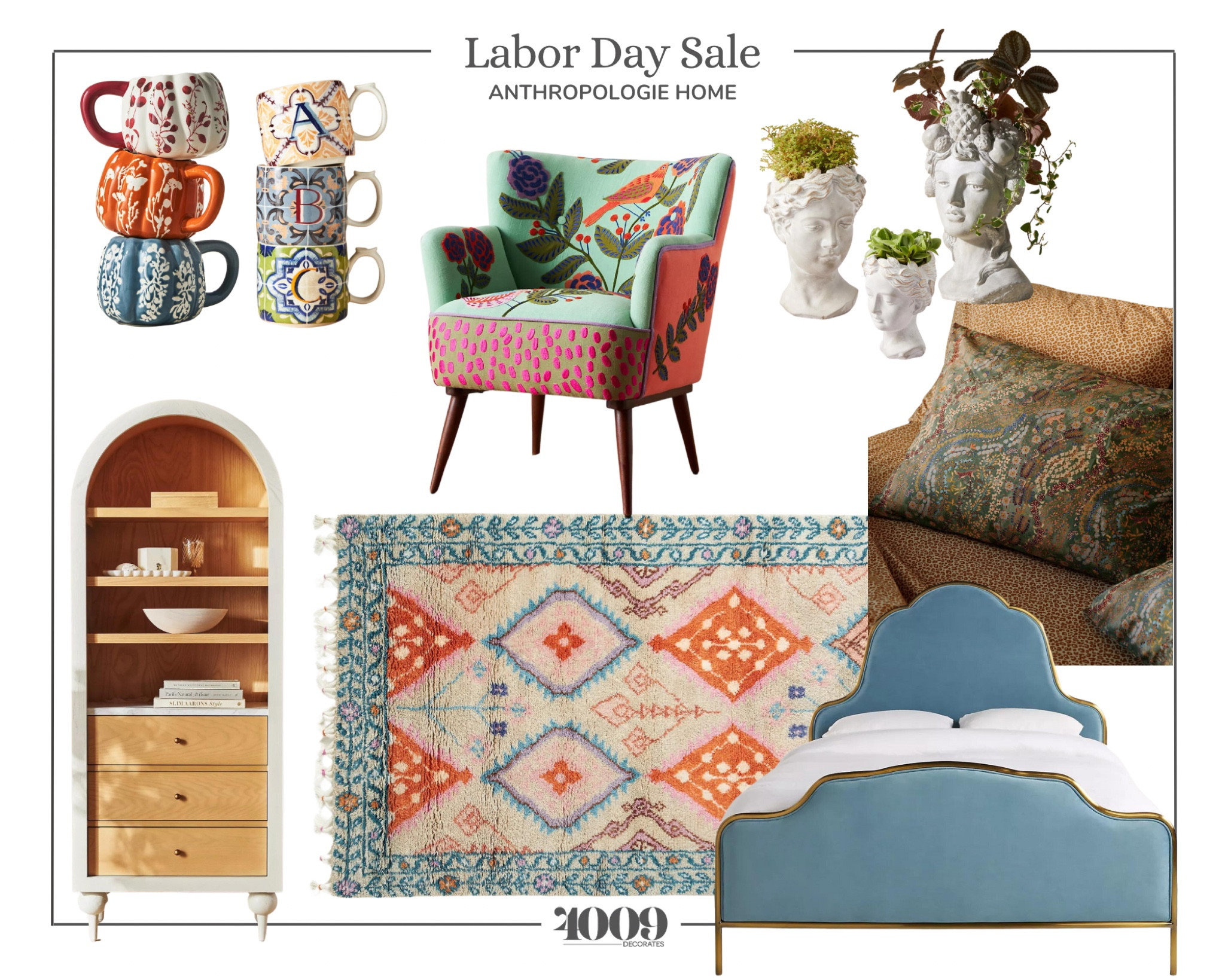 Anthropologie home sale. 


Tassel rug, Fenna bed, velvet bed, curved bookcase, mugs, chair, plant busts, Grecian bust, percale sheets

#LTKSale #LTKhome #LTKsalealert
