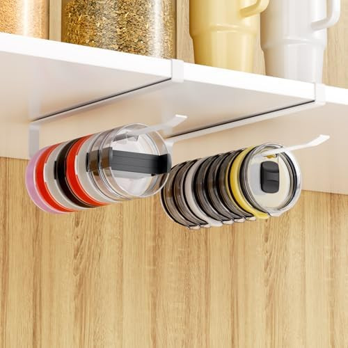 Amazon.com: Quehun 2 PCS Tumbler Lid Organizers, Ample Lid Capacity Up to 30 Lids, No Adhesive No... | Amazon (US)