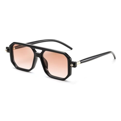 FEISEDY Vintage Square 70s Flat Aviator Sunglasses Women Men Classic Retro Stylish Frame UV400 Sunglasses B2622 | Amazon (US)