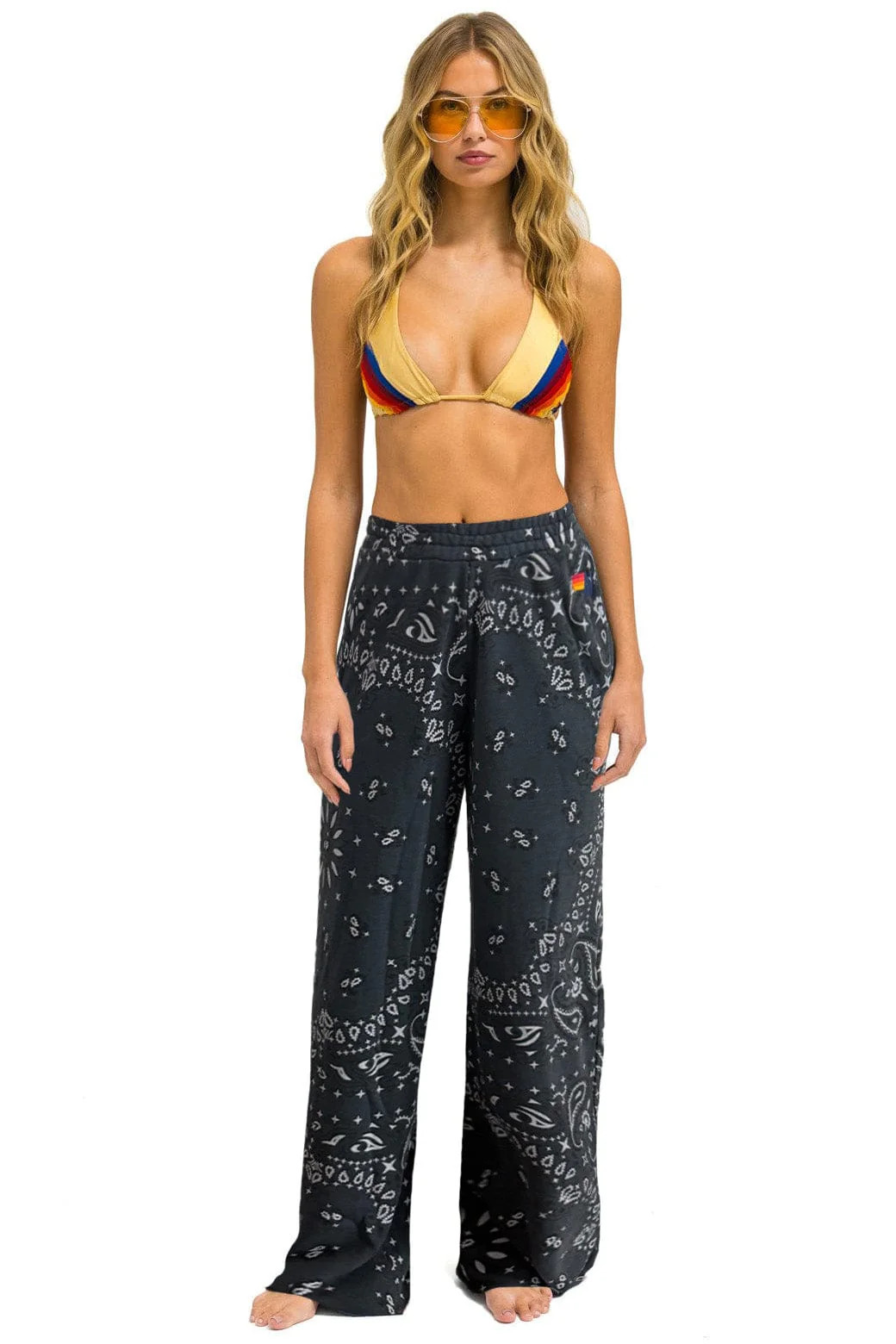 BANDANA WIDE LEG POCKET SWEATPANTS - CHARCOAL | Aviator Nation