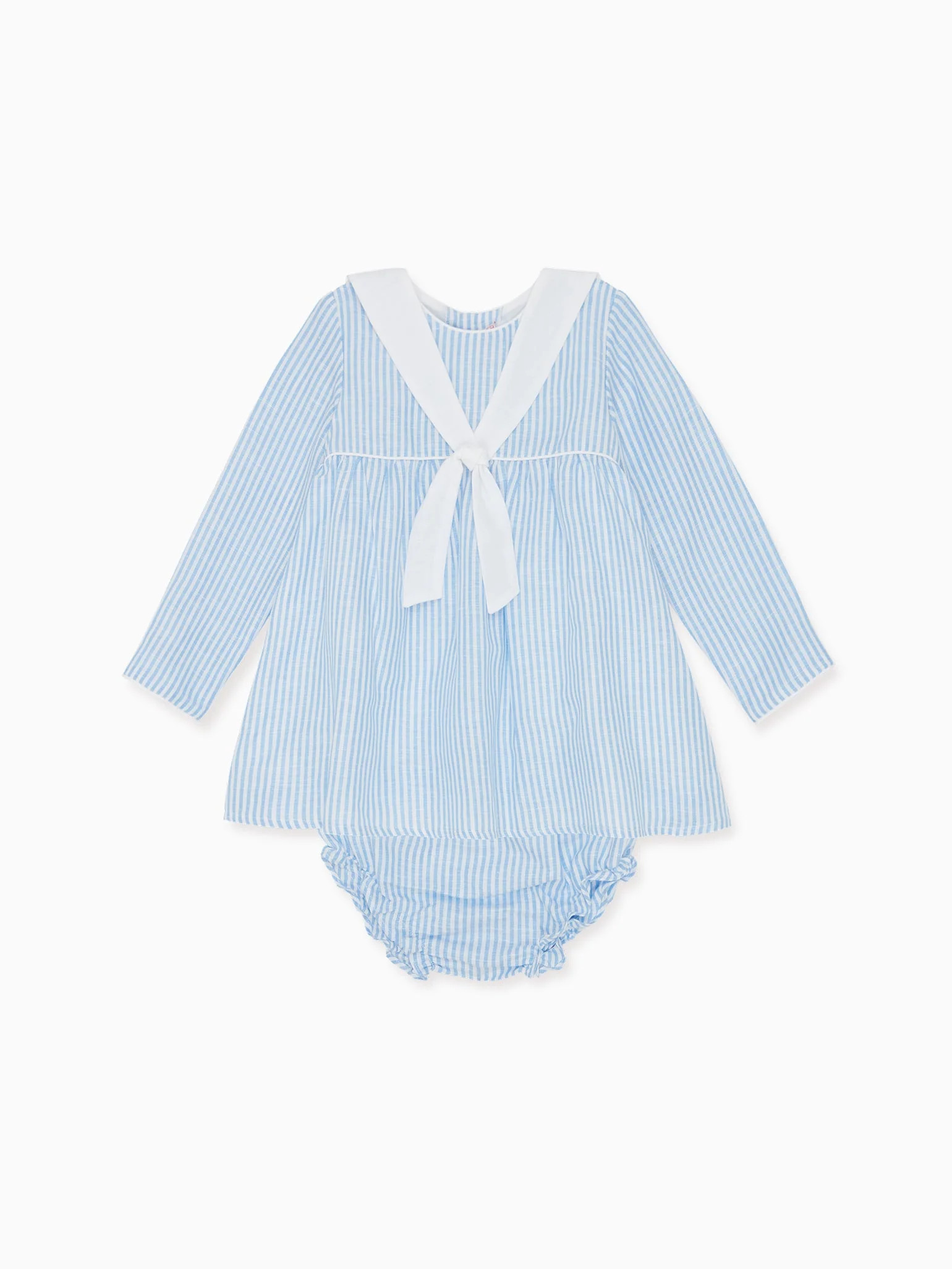 Blue Stripe Aranda Baby Girl Sailor Set | La Coqueta (US)