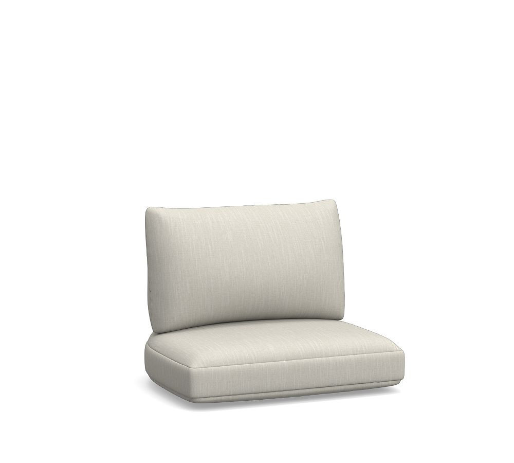 Cushion Only: Woodside Outdoor Dining Armchair, High Performance Slub Weave; Linen | Pottery Barn (US)