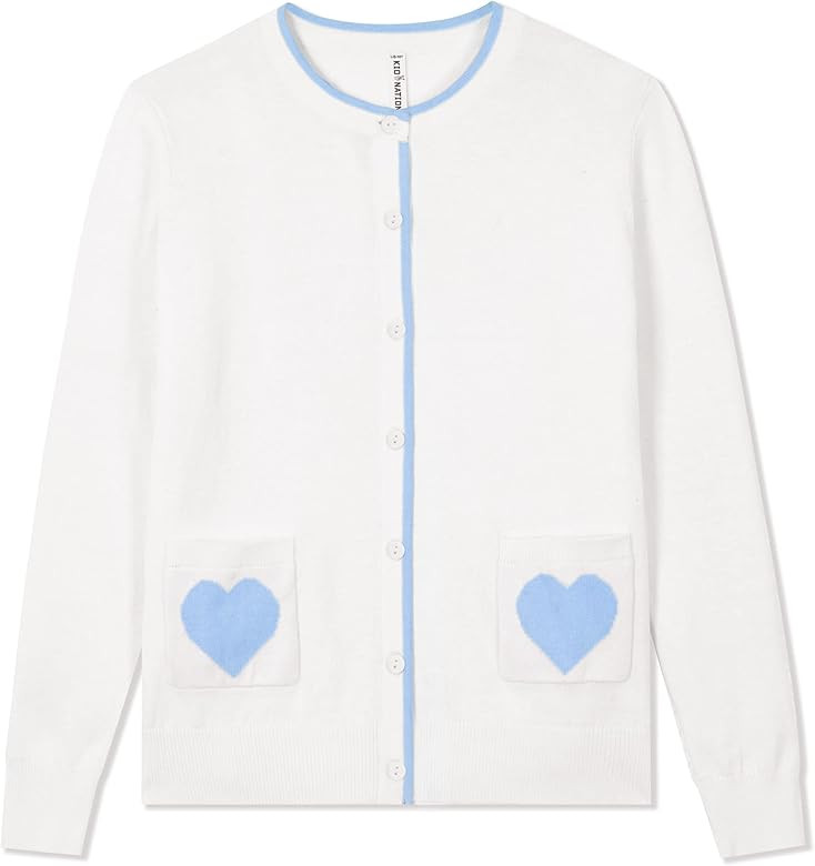 Kid Nation Girls' Cute Cardigan with Heart Pockets | Amazon (US)