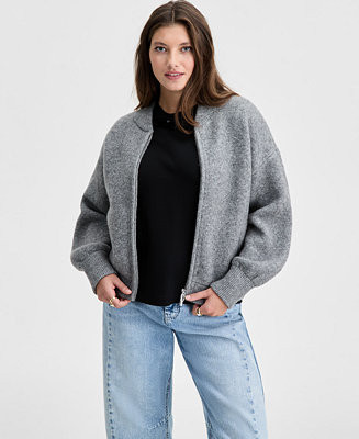 On 34th Women's Sweater-Knit Bomber Jacket, Macy's Exclusive - Macy's | Macy's