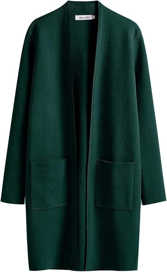 Caracilia Cardigan Sweaters for Women Casual 2023 Fall Winter Fashion Clothes Classy Long Sleeve ... | Amazon (US)