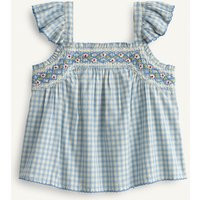 Zara - Limited Edition Plaid Embroidered Top - Blue / White - 13-14 Years (64,6 Inches) - Kids | Zara US