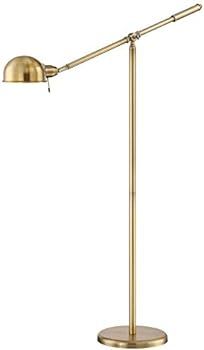 Dawson Modern Glam Pharmacy Light Floor Lamp Standing 55" Tall Antique Brass Metal Adjustable Balanc | Amazon (US)