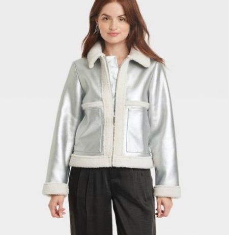Winter jacket, target under $50, metallic, shearling 

#LTKfindsunder50 #LTKHoliday #LTKSeasonal