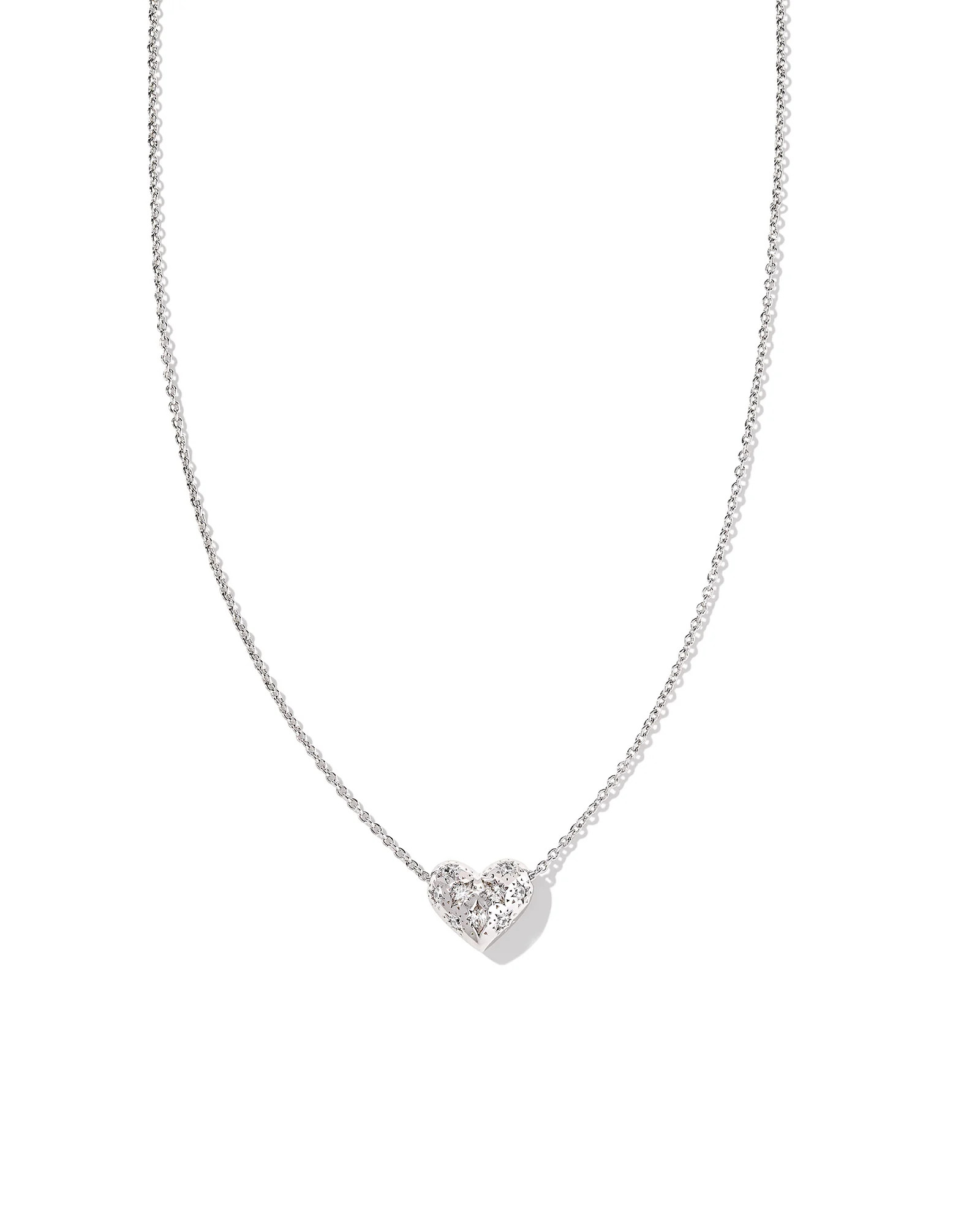 Holland Silver Heart Short Pendant Necklace in White Crystal | Kendra Scott | Kendra Scott
