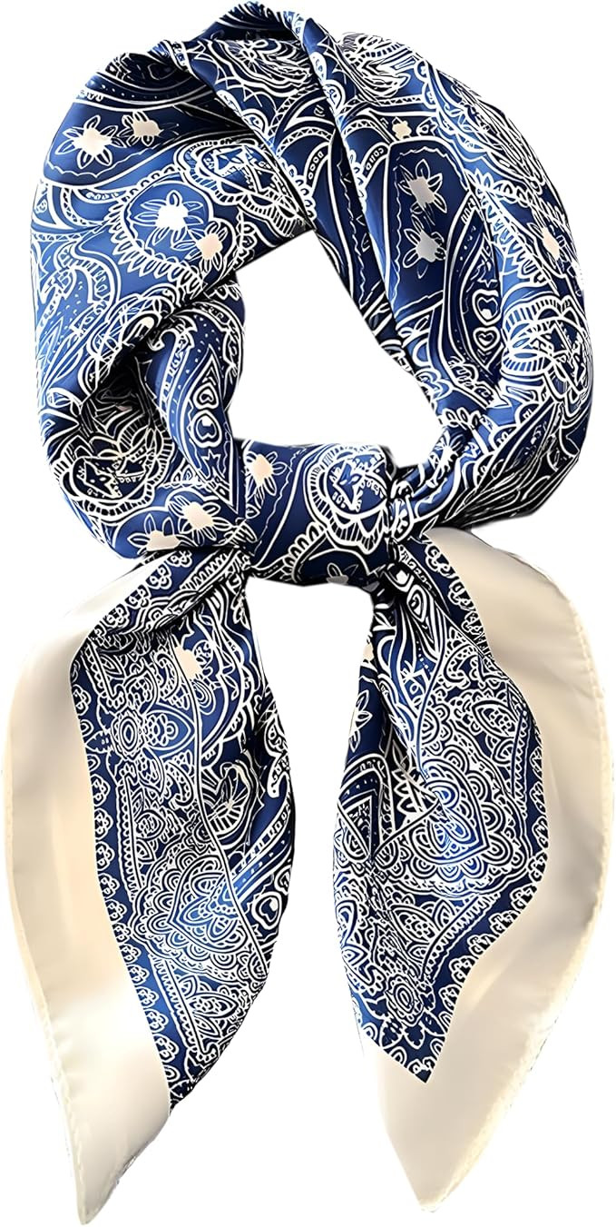 Head Bandanas Scarf for Women Silk Satin Hair Scarf Lightweight Vintage Fashion Square Neck Scarv... | Amazon (US)