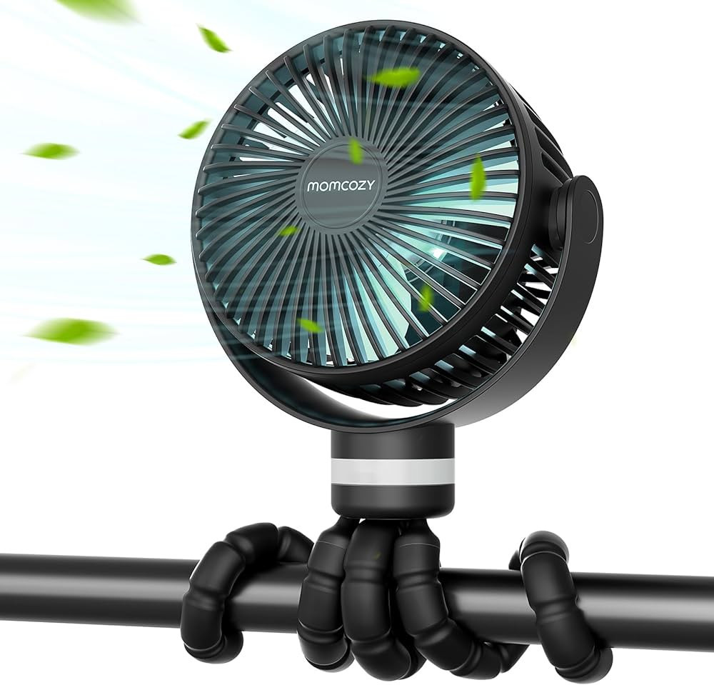 Momcozy Portable Stroller Fan, 27H Ultra-long Battery Life, Detachable 4 Speed 360°Rotate, LED N... | Amazon (US)