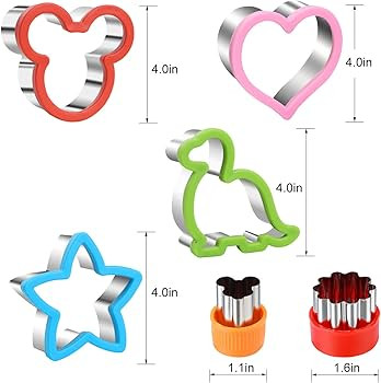 Elfkitwang Sandwich Cookie Cutters Set, Dinosaur,Heart,Star,Mouse,Sandwich Knife Cookie Knife Veg... | Amazon (US)