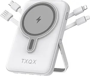 Wireless Portable Charger 10000mAh, Magnetic Power Bank with Built-in Cables LED Display,Mag-safe... | Amazon (US)