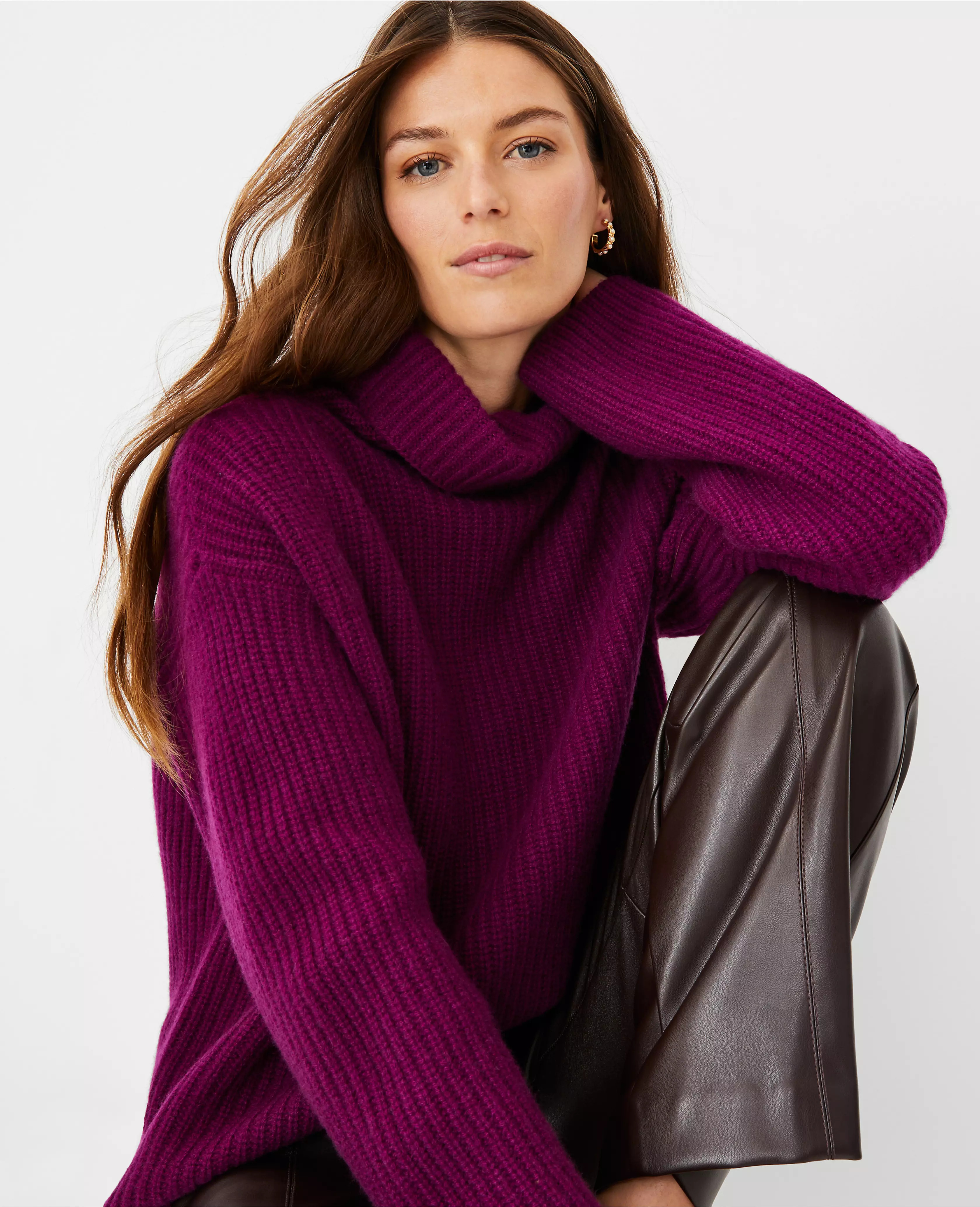 Cashmere Ribbed Turtleneck Sweater | Ann Taylor (US)