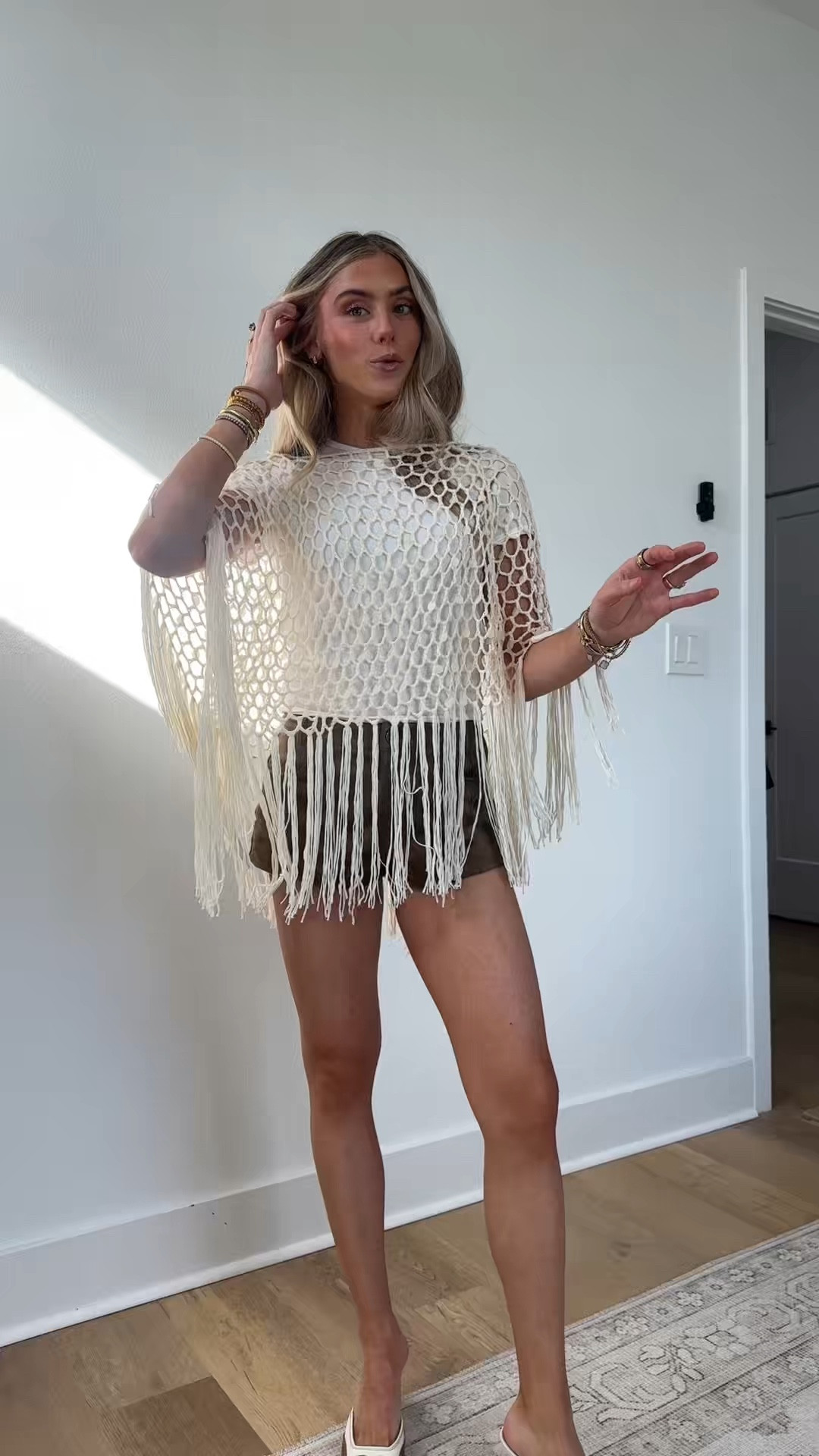 @12th Tribe  my code is SLOANEV10! Desert nights just got a whole lot more fun with the Rianne Ivory Sequin Crochet Shawl. Featuring intricate crochet detail and a touch of sparkle, this shawl is the perfect mix of boho charm and statement-making glam. Layer it over your favorite festival fit or western-inspired look and let the Rianne take your vibe from dreamy to unforgettable 

#LTKFestival #LTKSaleAlert #LTKootd