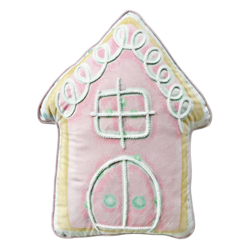 Mrs Claus Bakery Gingerbread House Shaped Pillow | At Home
