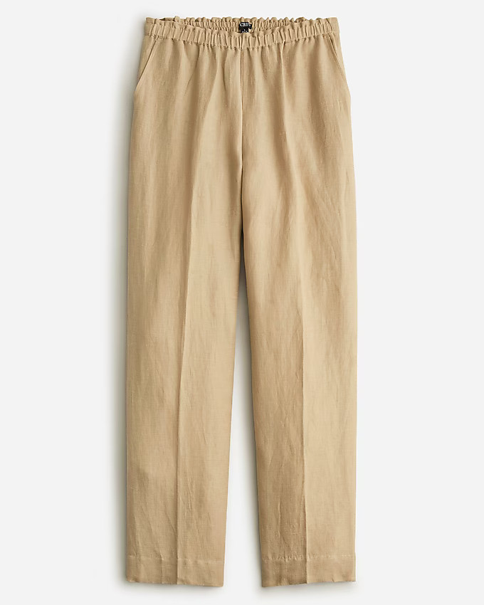 Pull-on full-length pant in Chelsea linen-cupro blend | J. Crew US