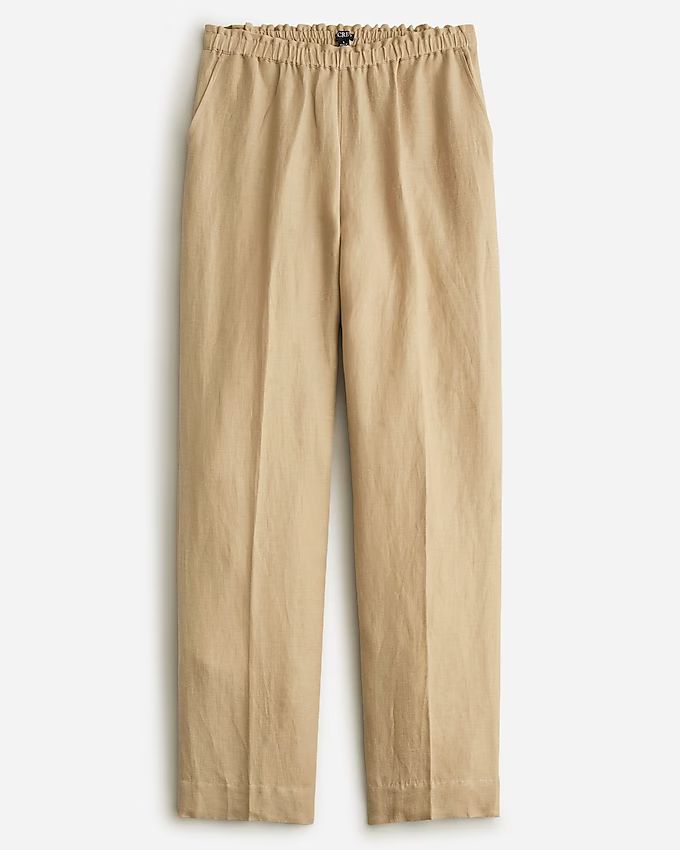 Pull-on full-length pant in Chelsea linen-cupro blend | J.Crew US