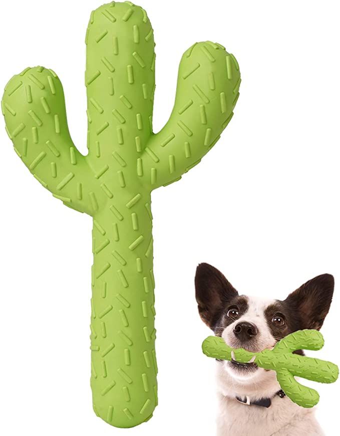 MewaJump Dog Chew Toys, Durable Rubber Dog Toys for Aggressive Chewers, Cactus Tough Toys for Traini | Amazon (US)