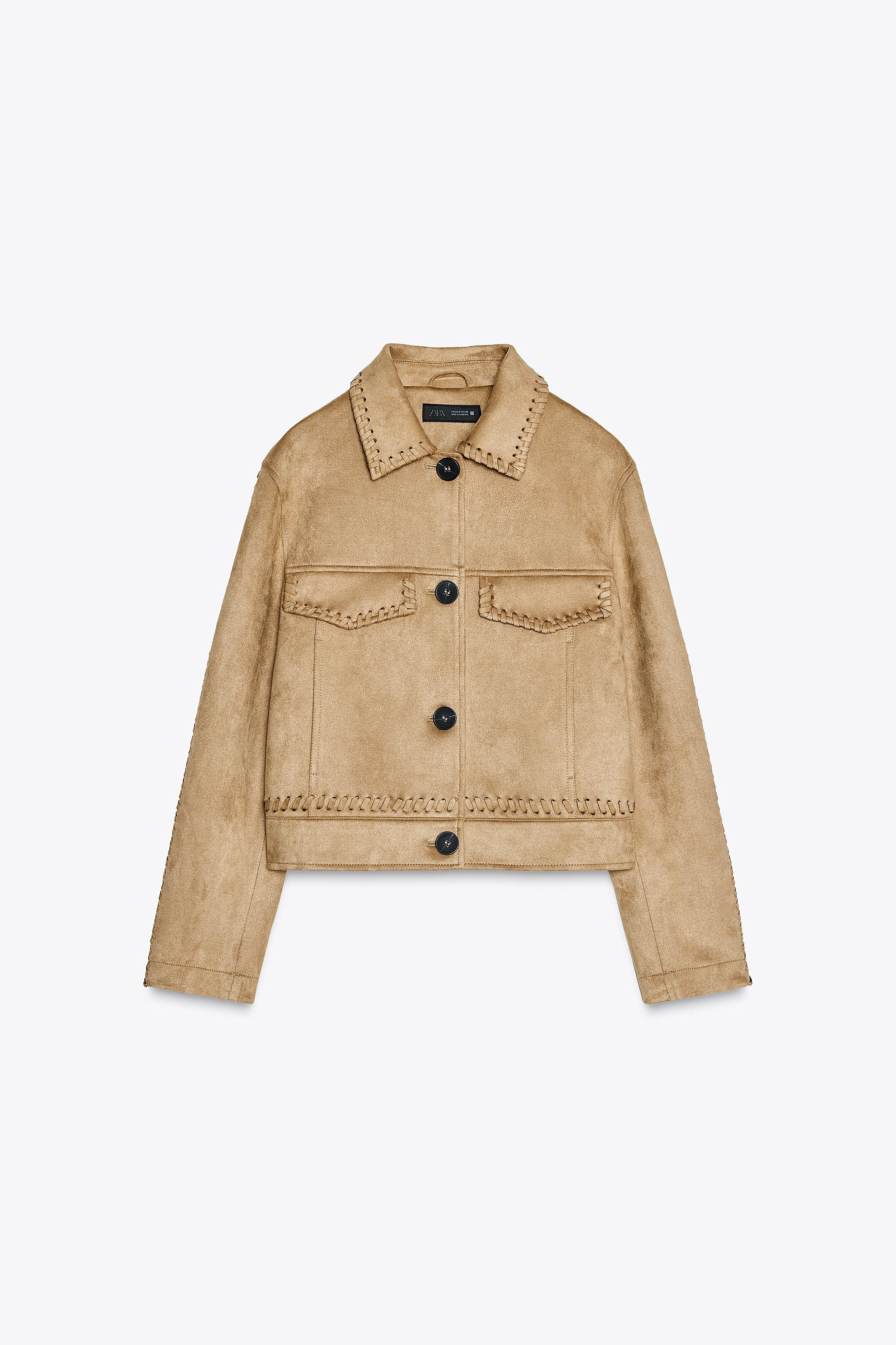 FAUX SUEDE JACKET WITH BRAIDED DETAILS | Zara UK