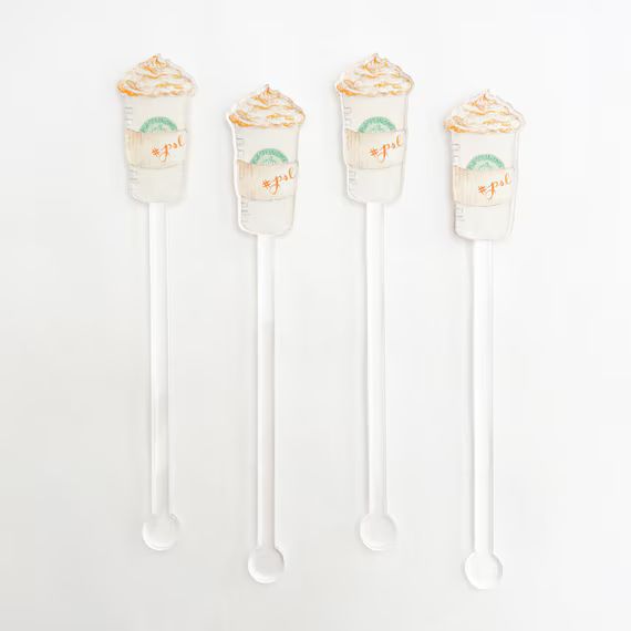 Pumpkin Spice Latte Drink Stir Sticks | Watercolor PSL Drink Stirrer | Coffee Swizzle Sticks | Co... | Etsy (US)