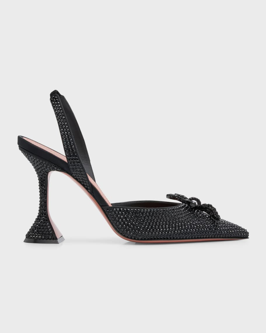 Amina Muaddi Rosie Crystal Bow Halter Pumps | Neiman Marcus