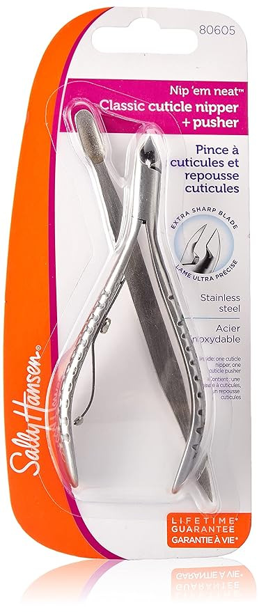 Sally Hansen Beauty Tools, Nip'em Neat-Cuticle Nipper, Pusher, Half Jaw, 1 count, Cuticle Cutter,... | Amazon (US)