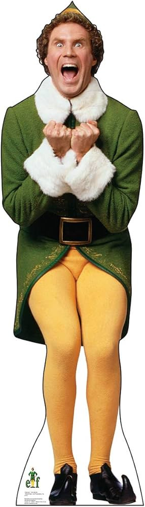 Cardboard People Buddy The Elf Excited Life Size Cardboard Cutout Standup - Elf (2003 Film) | Amazon (US)