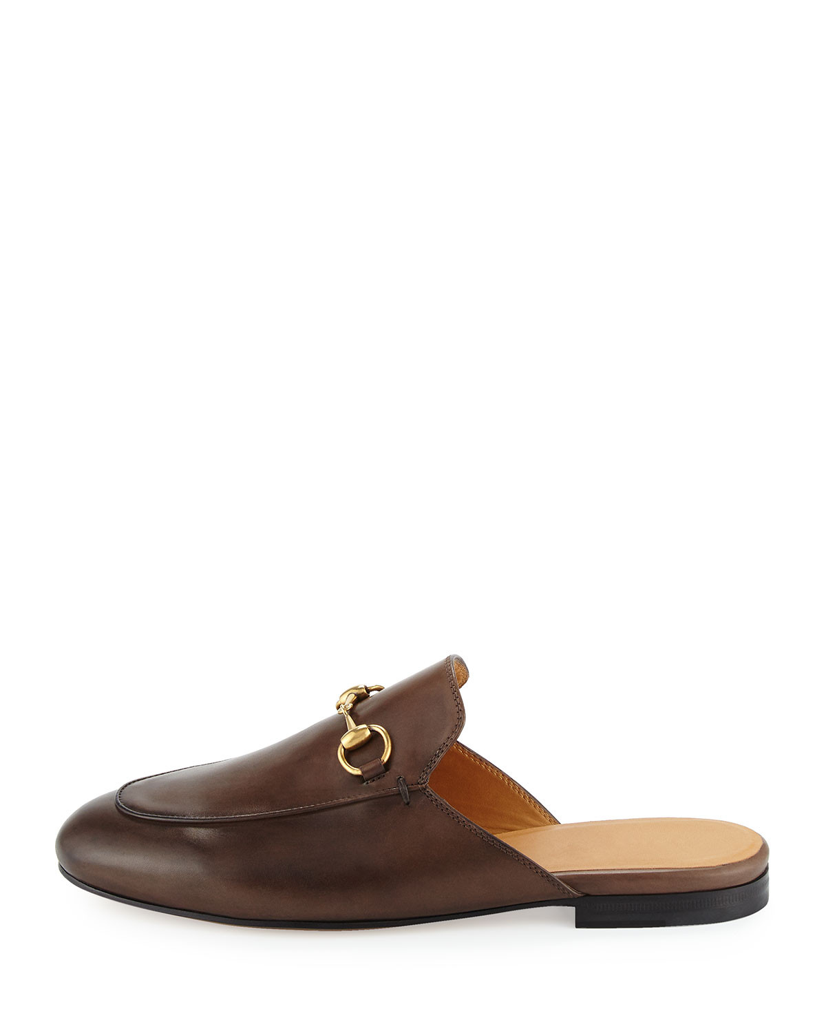 Princetown Leather Horsebit Mule Slipper Flat, Brown | Bergdorf Goodman