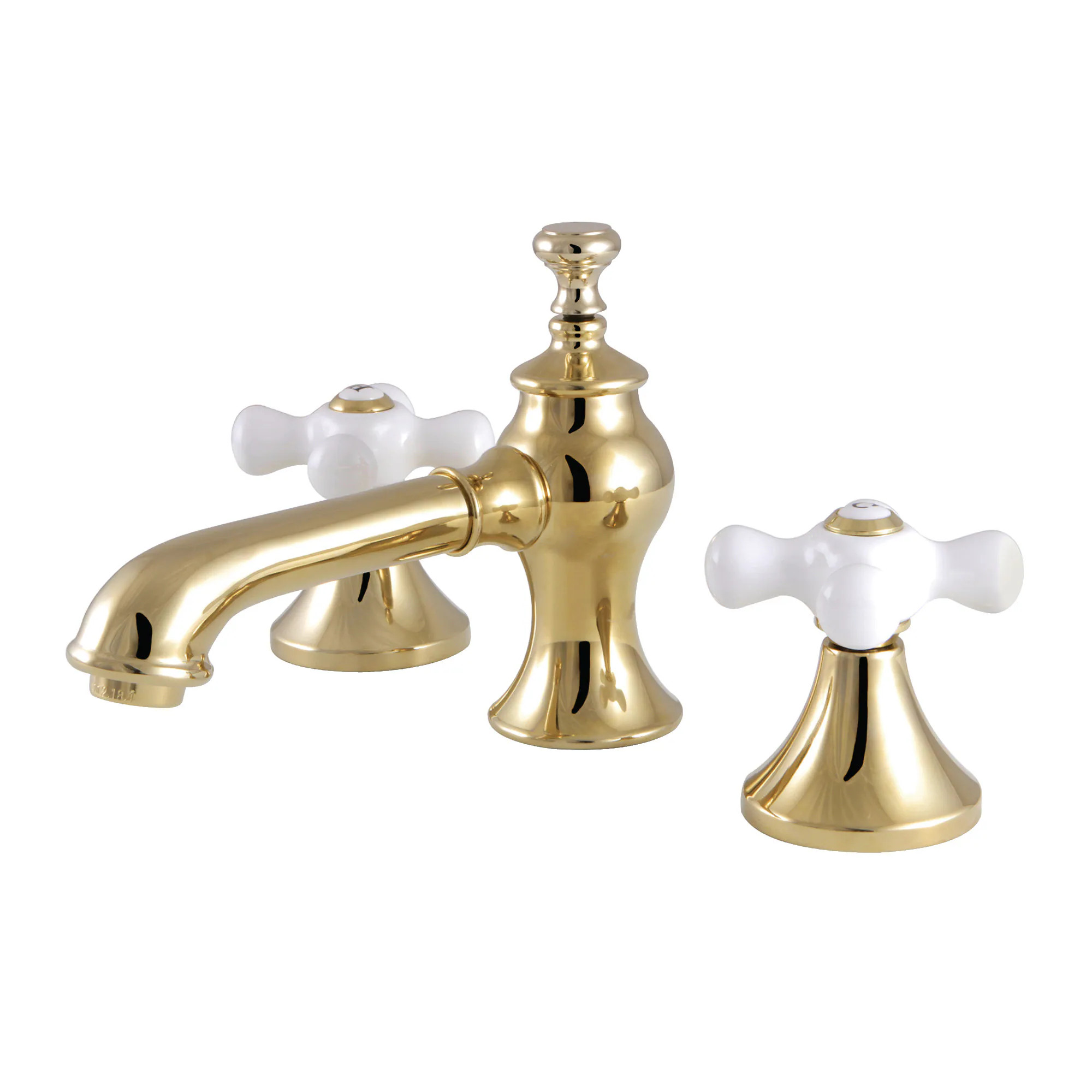 Kingston Brass Vintage Polished brass Widespread 2-handle Low-arc Residential Handle Bathroom Sink Faucet with Drain | WLKC7062PX | Lowe's