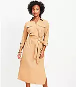 Belted Pocket Midi Shirtdress | LOFT
