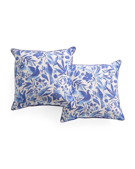 18x18 Set Of 2 Outdoor Birds Pillows | TJ Maxx