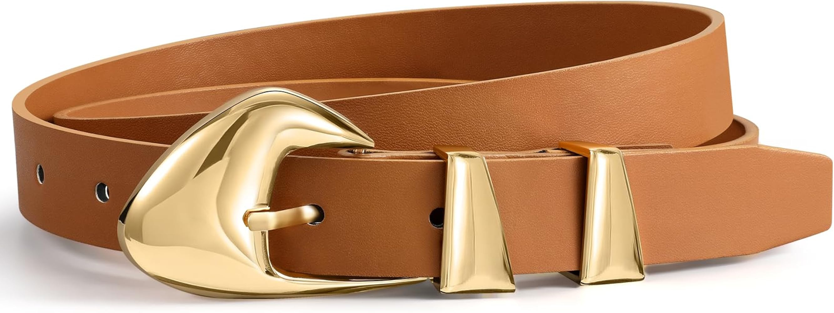 Skinny Belt, Black Leather Belt Women Belts for Jeans Dresses Pants with Adjustable belt Buckle 1... | Amazon (US)