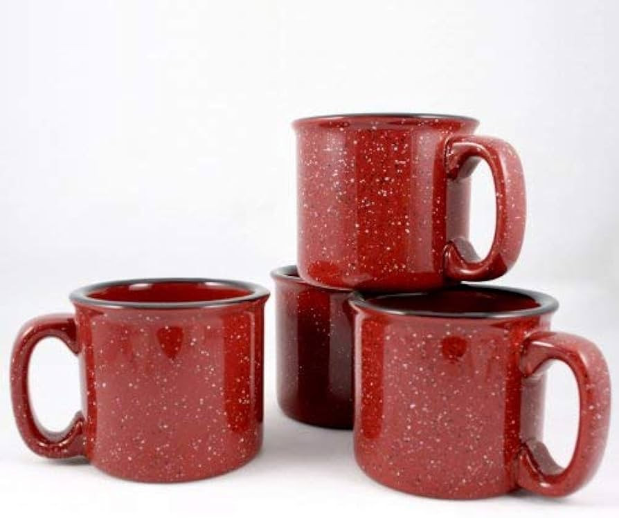 Ceramic Campfire Mug, 15oz - Set of 4 (Burgundy) | Amazon (US)