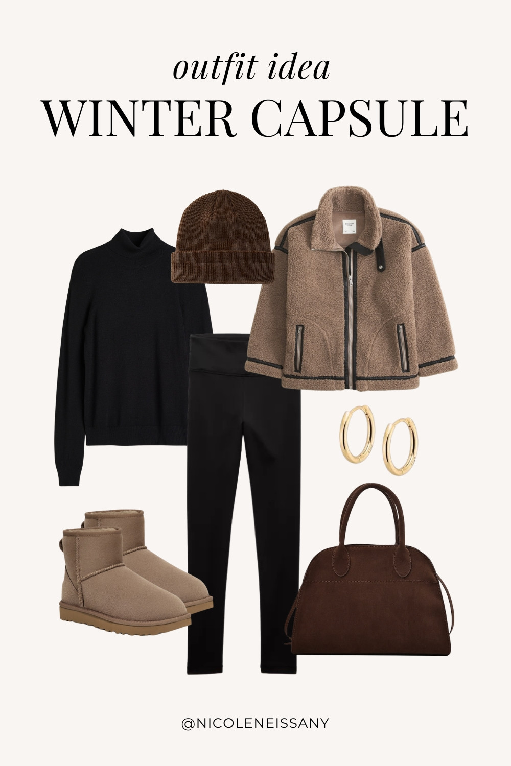 Winter Capsule Wardrobe Outfit Idea | winter capsule outfit, winter outfit, winter outfits, winter style, winter fashion, winter 2024 fashion, winter outfits 2024, winter trends 2024, winter outfit inspo, winter outfit inspiration, winter capsule wardrobe essentials, winter wardrobe essentials, winter closet essentials, winter essentials, winter basics, winter must haves, neutral capsule wardrobe, neutral outfit, neutral fashion, casual outfit, casual date night outfit, elevated casual outfit, brunch outfit, everyday outfit, work outfit, lazy day outfit, Abercrombie, Amazon Fashion, Revolve, Lulus, Nordstrom, H&M, Mango // winter jacket, sherpa jacket, shearling jacket, mock neck sweater, sweaters, winter sweater, fleece lined leggings, ugg boots, uggs, gold hoop earrings, brown suede tote bag, suede bag, brown beanie, winter beanie

#LTKSeasonal #LTKShoeCrush #LTKItBag #LTKStyleTip #LTKFindsUnder50 #LTKFindsUnder100 #LTKTravel #LTKHome #LTKParties #LTKSaleAlert  

 