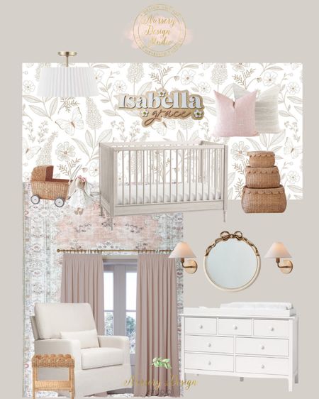 Baby girls nursery design, blush rug, blush curtains 

#LTKbaby #LTKbump #LTKkids