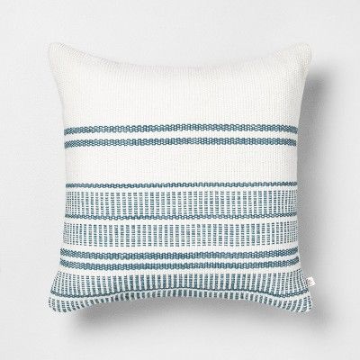 18x18 Stripe Square Pillow Blue - Hearth & Hand™ with Magnolia | Target