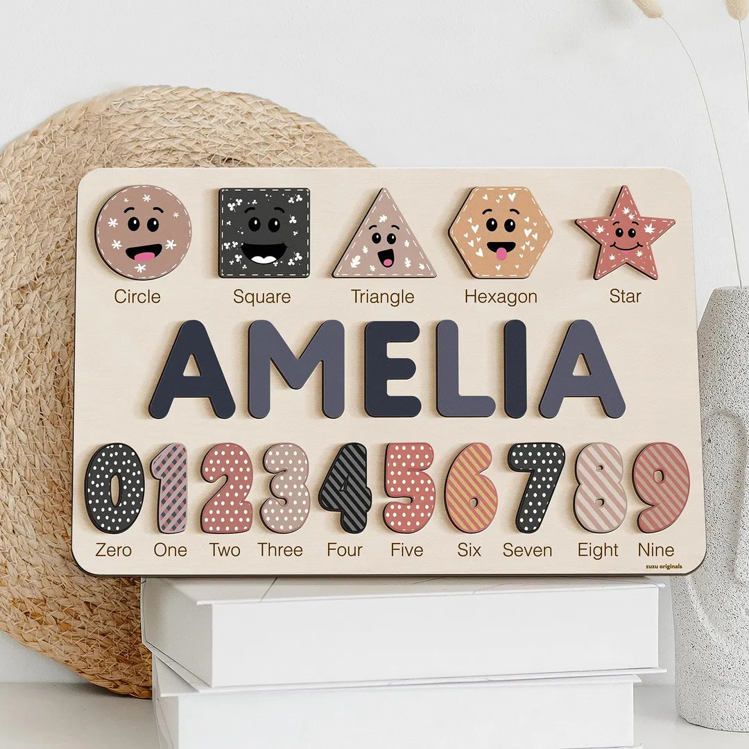 Custom Name Puzzle, 0-3 Years Old Gift, Toy: Handmade, Wooden and Patented Design - Etsy | Etsy (US)