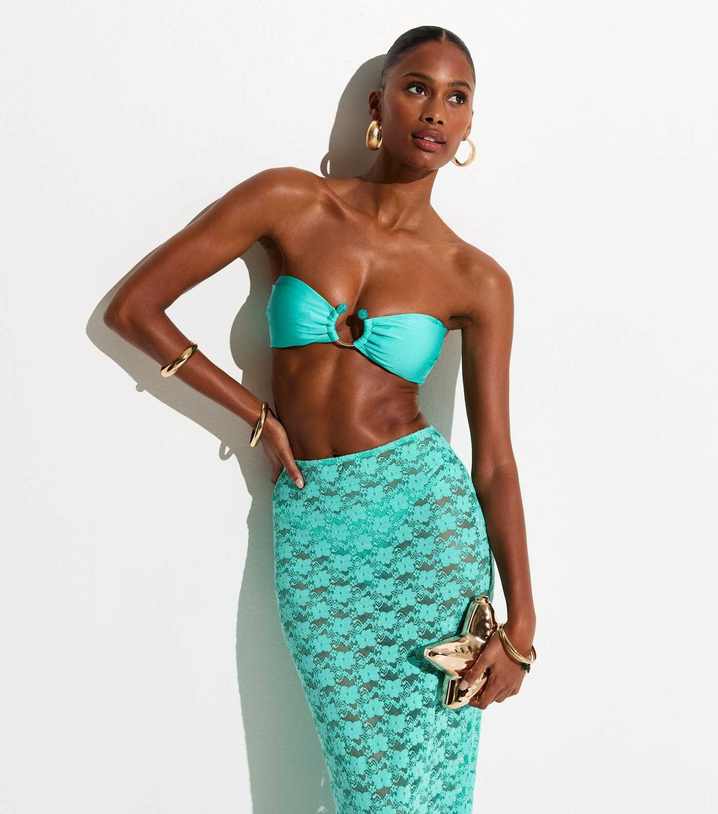 Turquoise Ring Bandeau Bikini Top | New Look | New Look (UK)