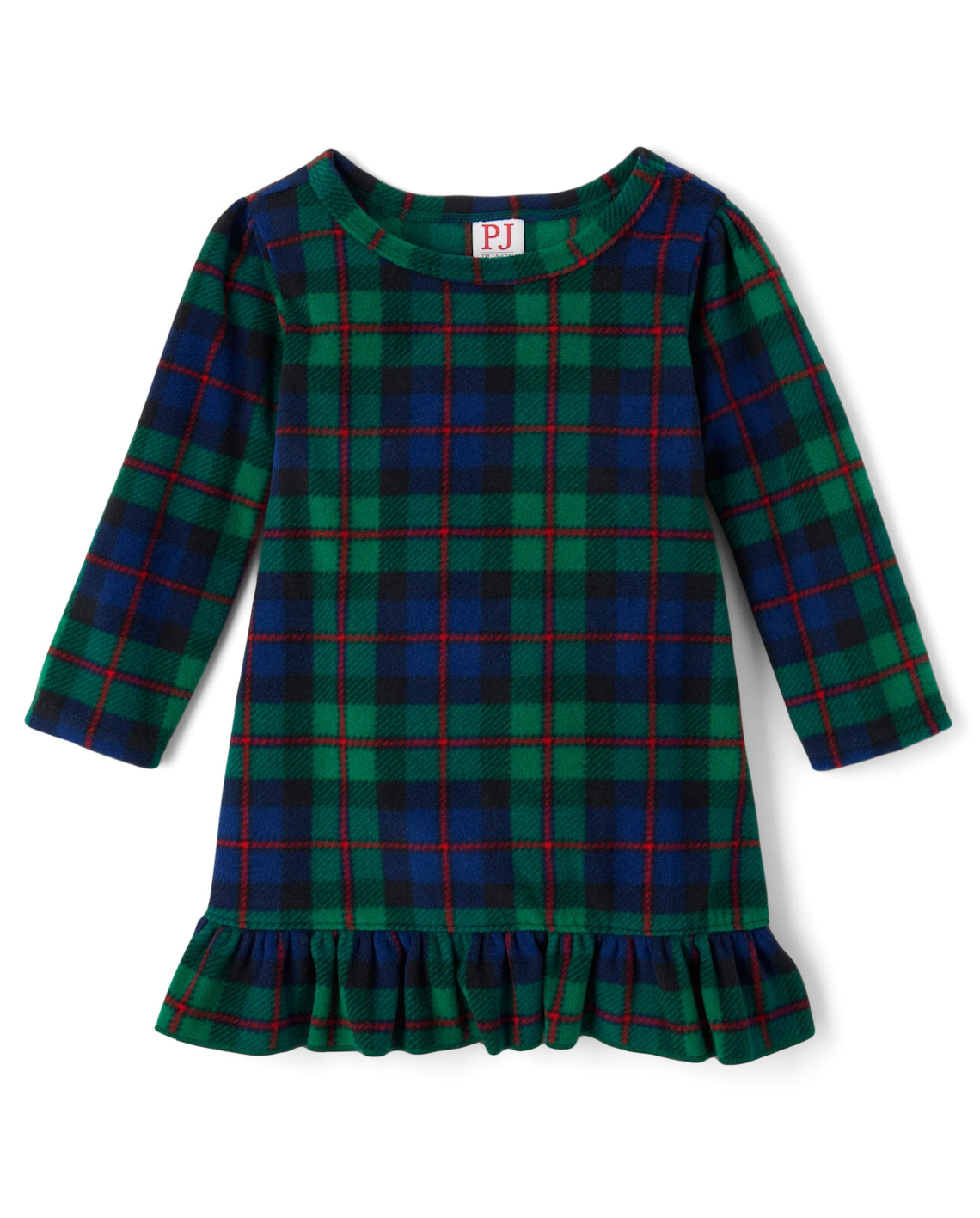 Baby Girls Matching Family Tartan Plaid Microfleece Ruffle Nightgown - green | The Children's Place