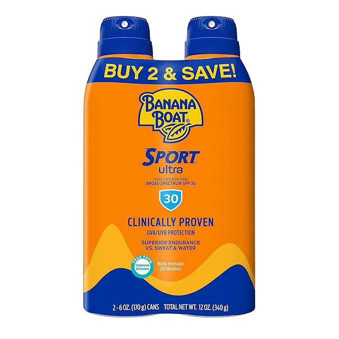 Banana Boat Sport Ultra SPF 30 Sunscreen Spray Twin Pack | Banana Boat Sunscreen Spray SPF 30, Sp... | Amazon (US)