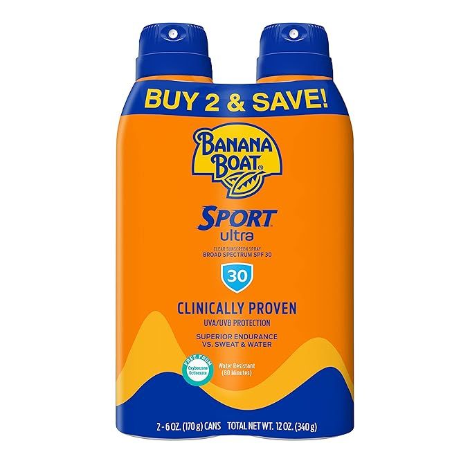 Banana Boat Sport Ultra SPF 30 Sunscreen Spray | Banana Boat Sunscreen Spray SPF 30, Spray On Sun... | Amazon (US)