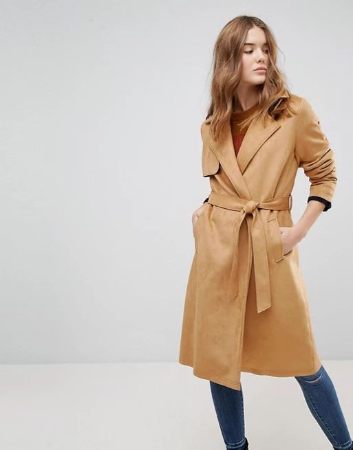 New Look Suedette Trench | ASOS US