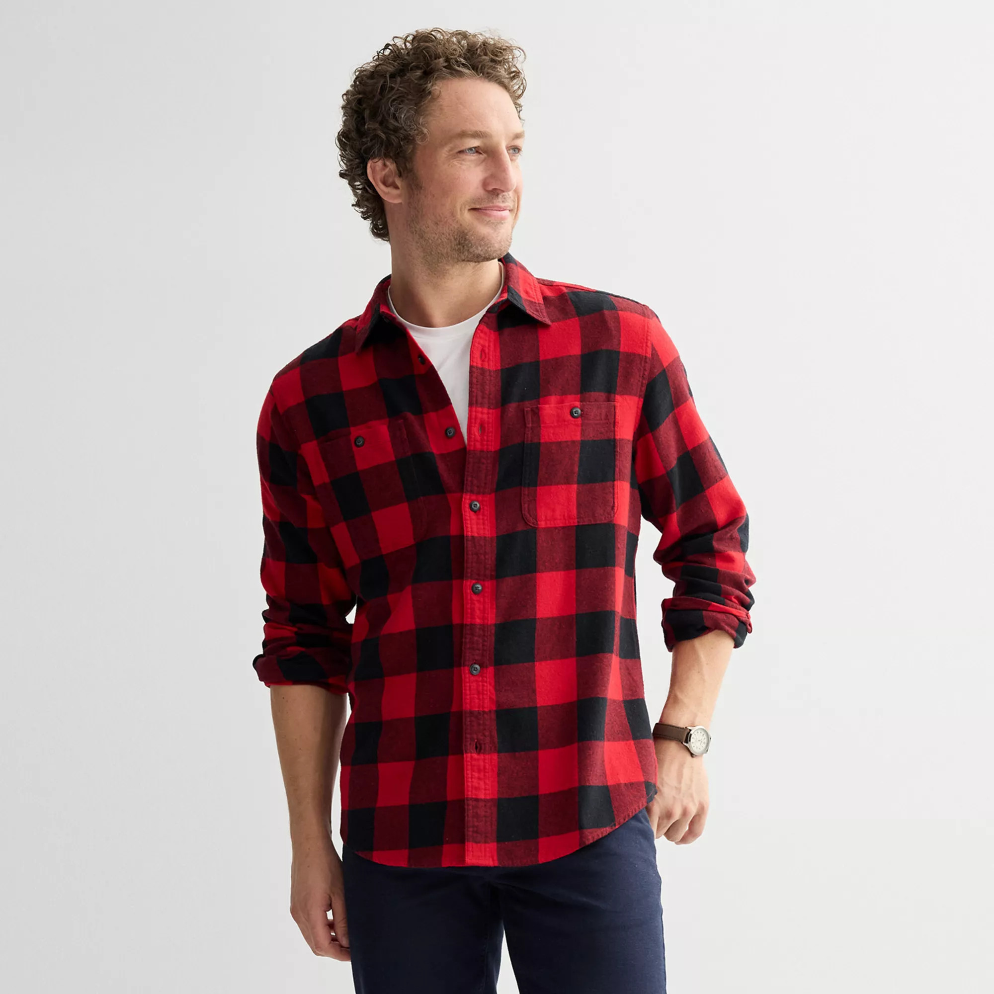 Men's Sonoma Goods For Life® Supersoft Flannel Button-Down Shirt | Kohl's