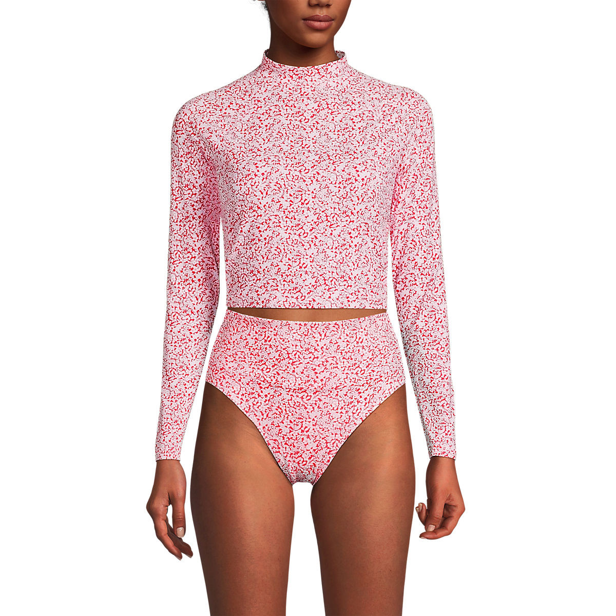 Women's Long Sleeve Cropped UPF 50 Rash Guard | Lands' End (US)